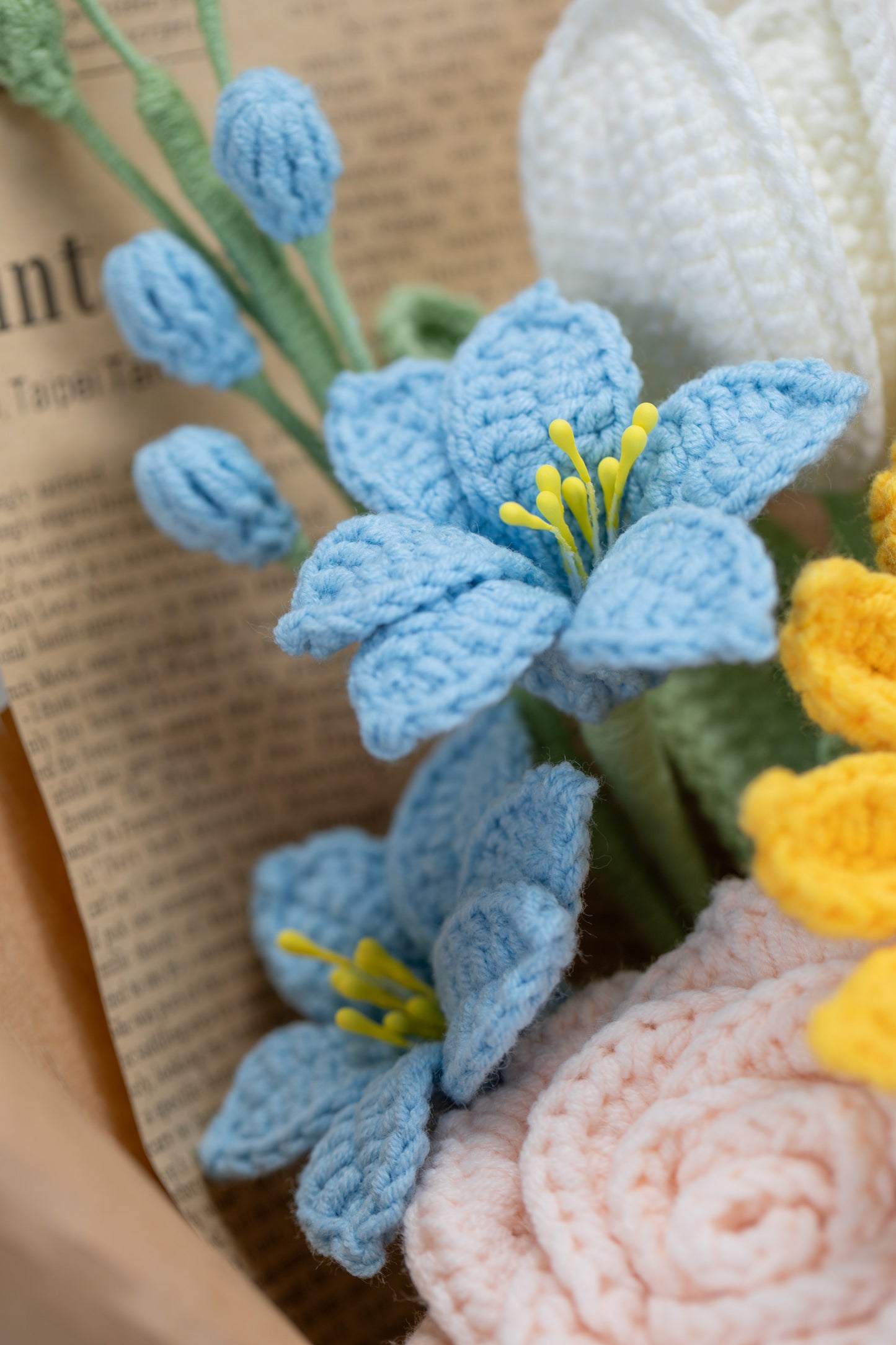 Blue/Pink Sunflower with Lily Bouquet
