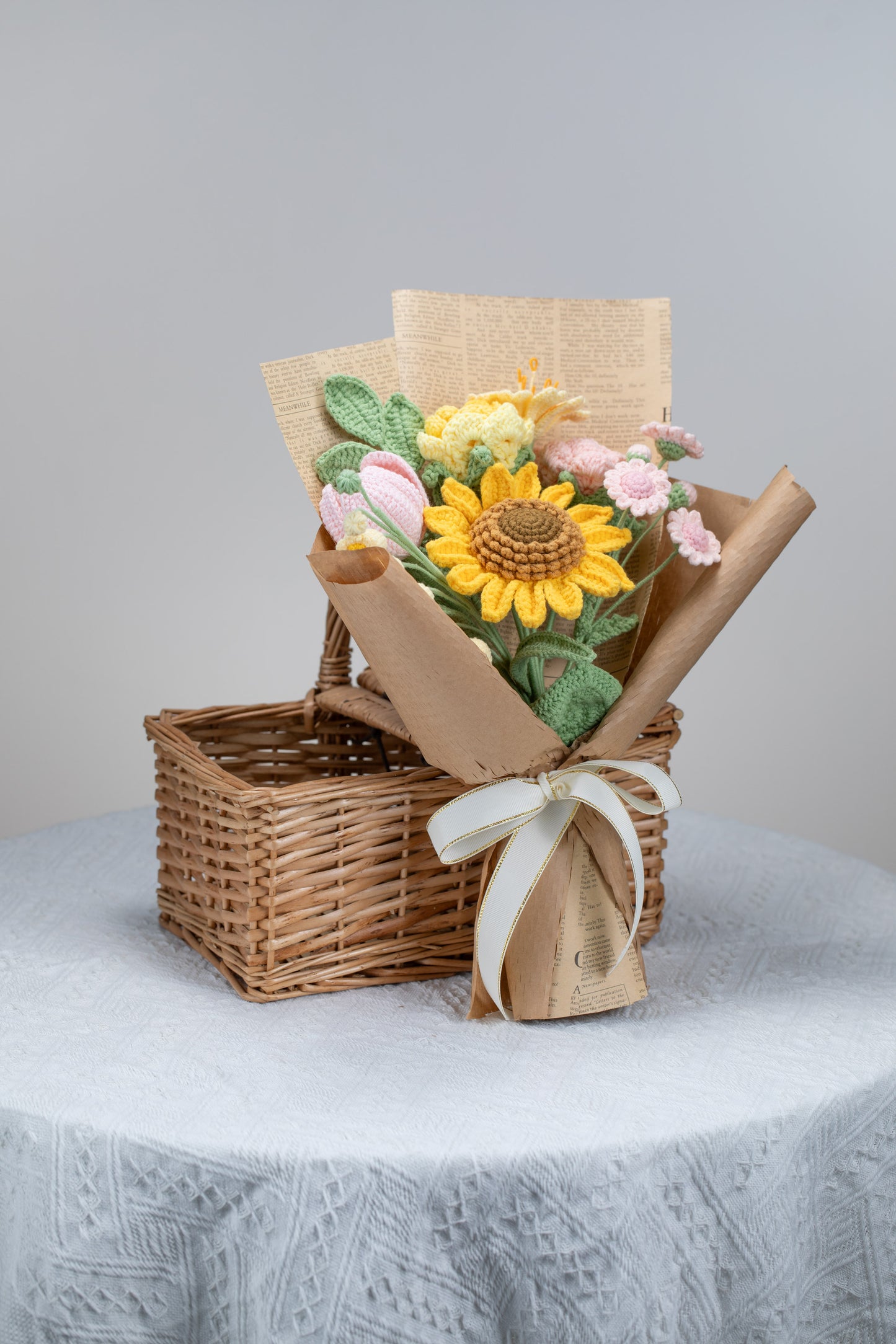 Yellow/Pink Sunflower Bouquet