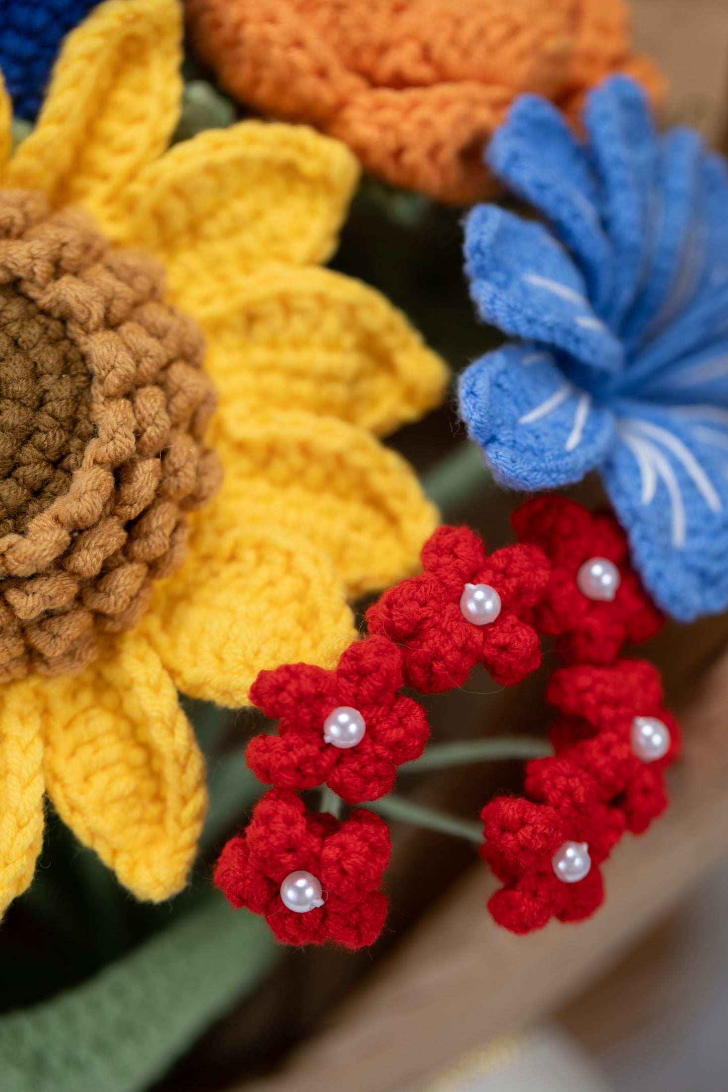Large Red/Blue Sunflower Bouquet