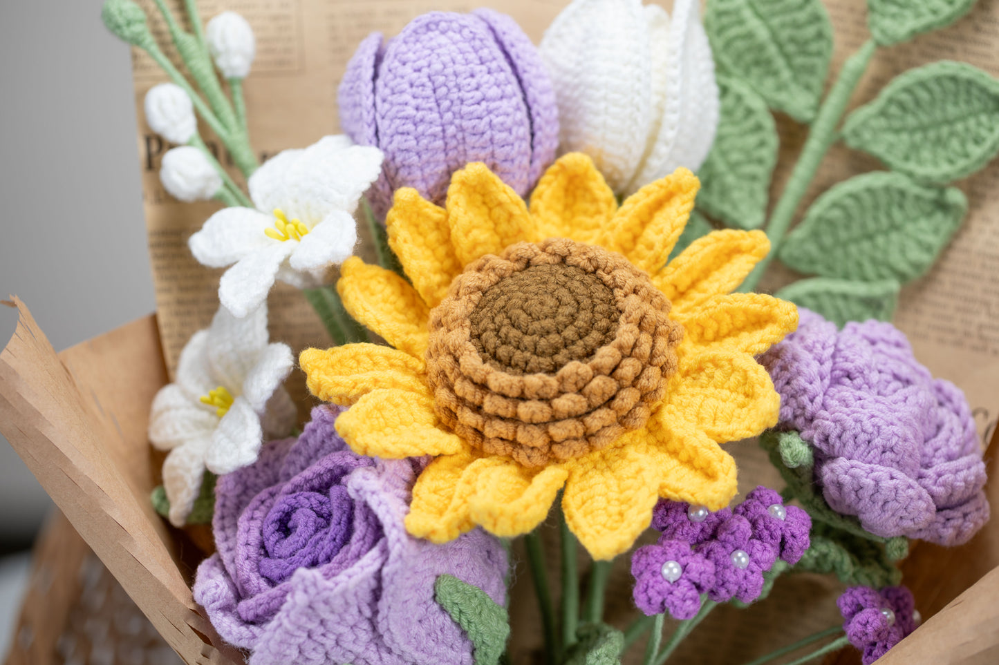 Purple Sunflower with Lily Bouquet