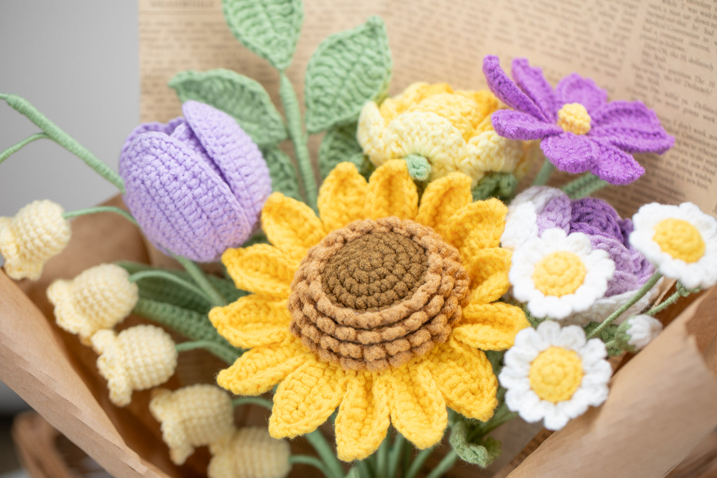 Yellow/Purple Sunflower Bouquet