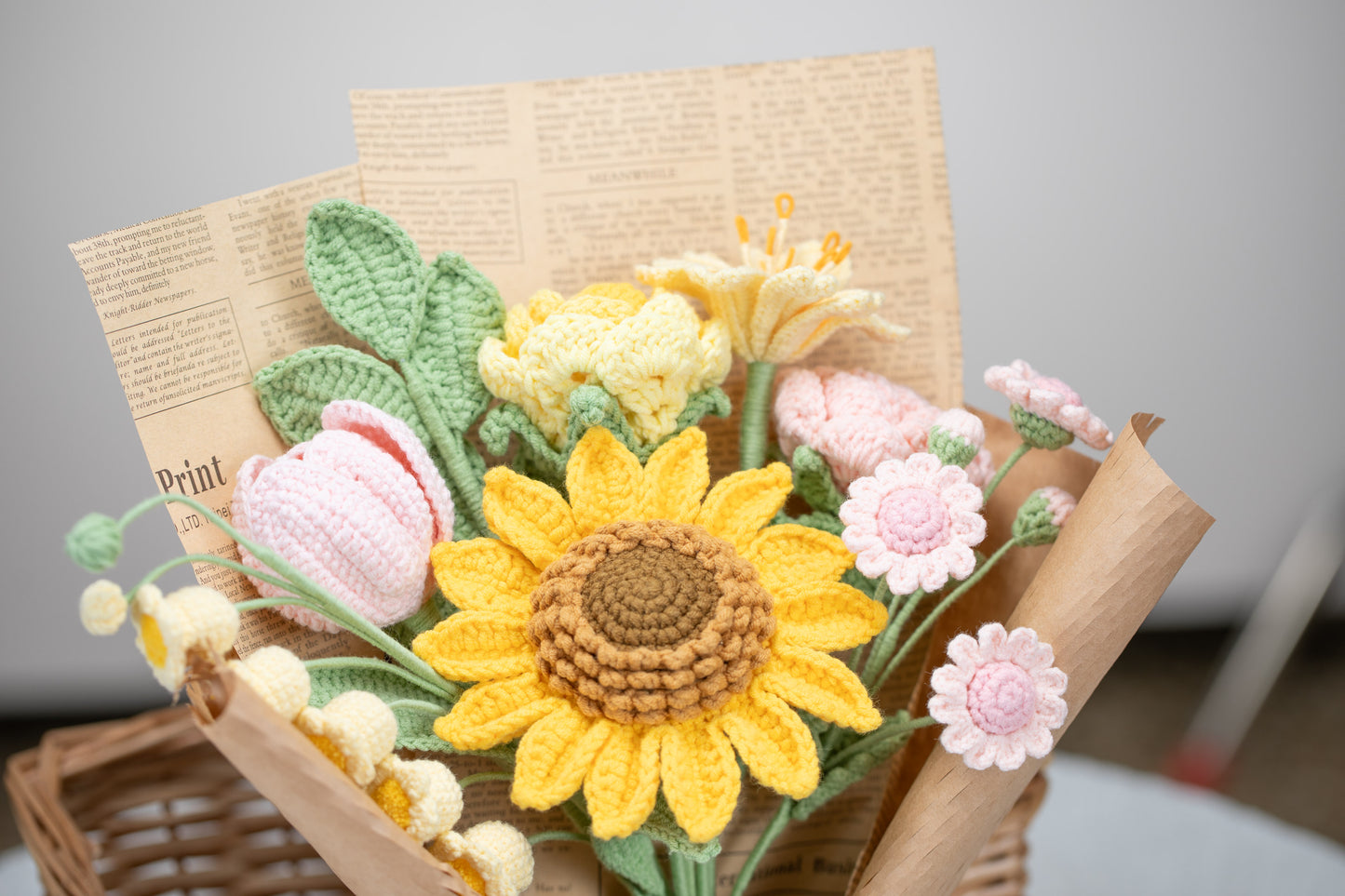 Yellow/Pink Sunflower Bouquet