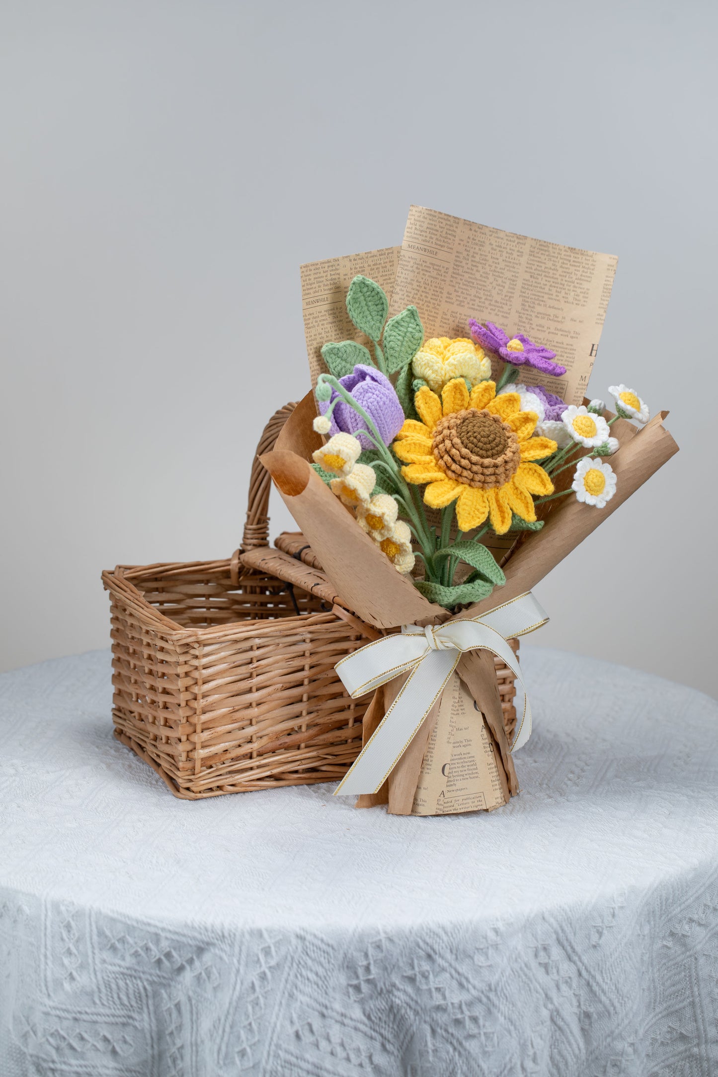 Yellow/Purple Sunflower Bouquet