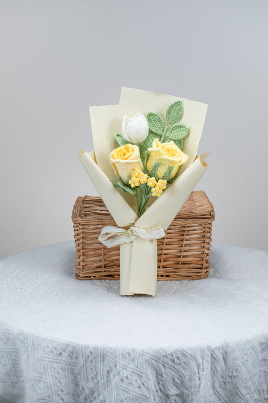 Yellow Rose with Tulip Bouquet
