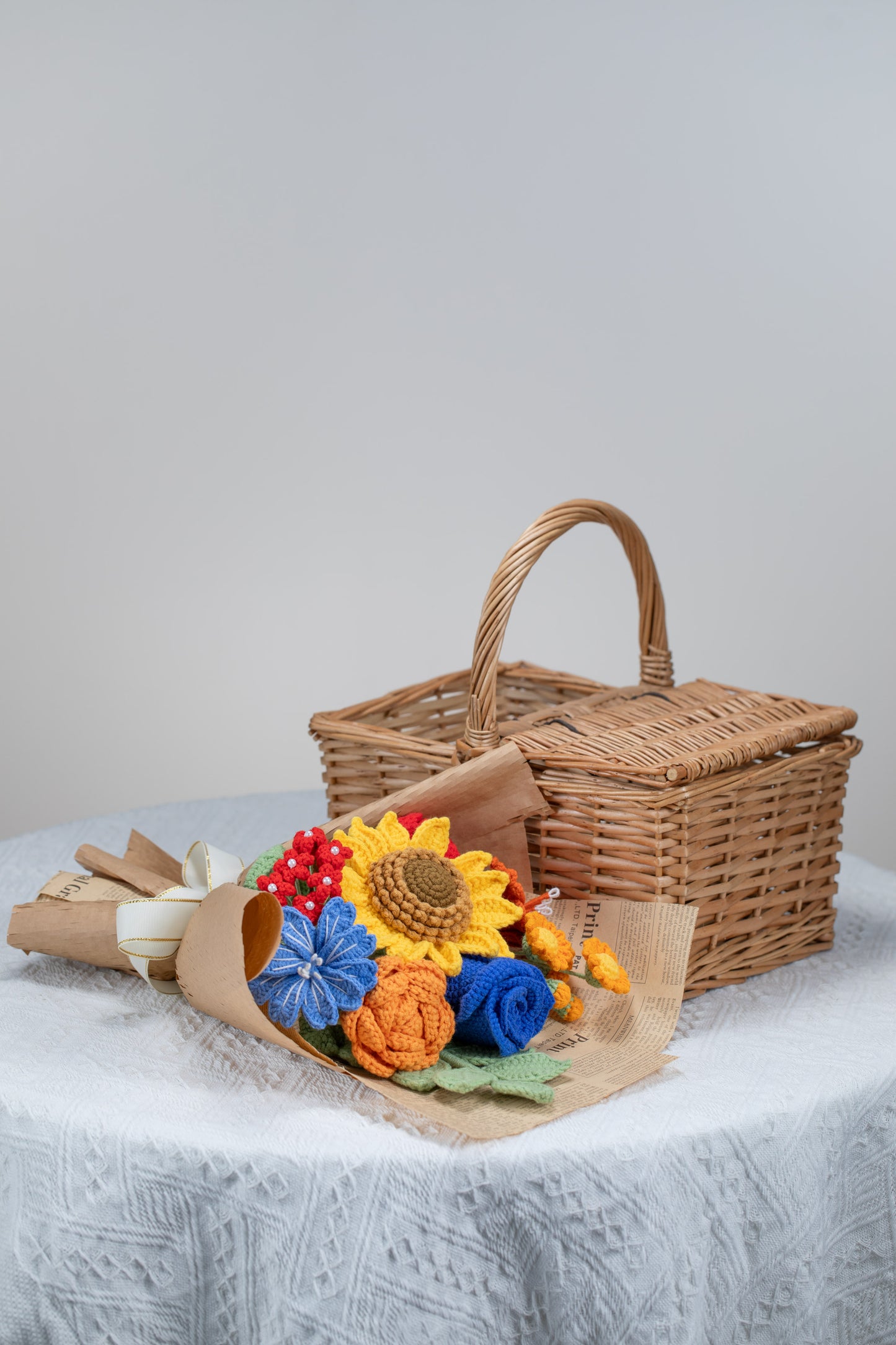 Large Red/Blue Sunflower Bouquet