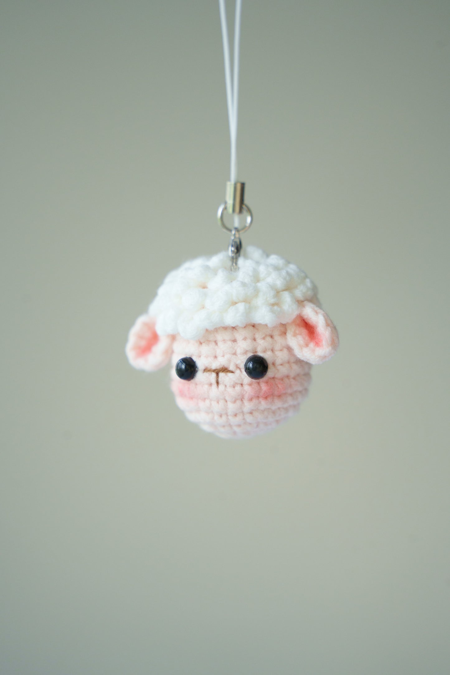 crochet sheep keychain