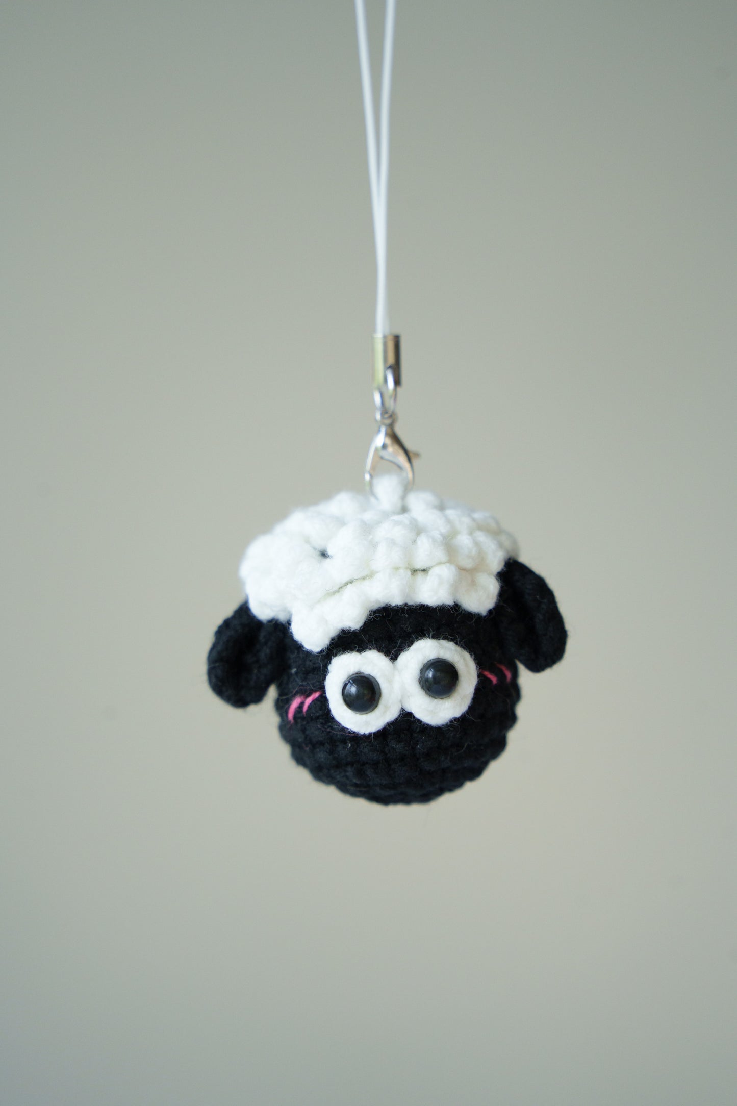 crochet sheep keychain