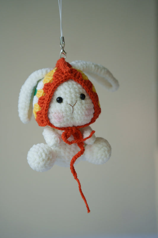 crochet bunny keychain
