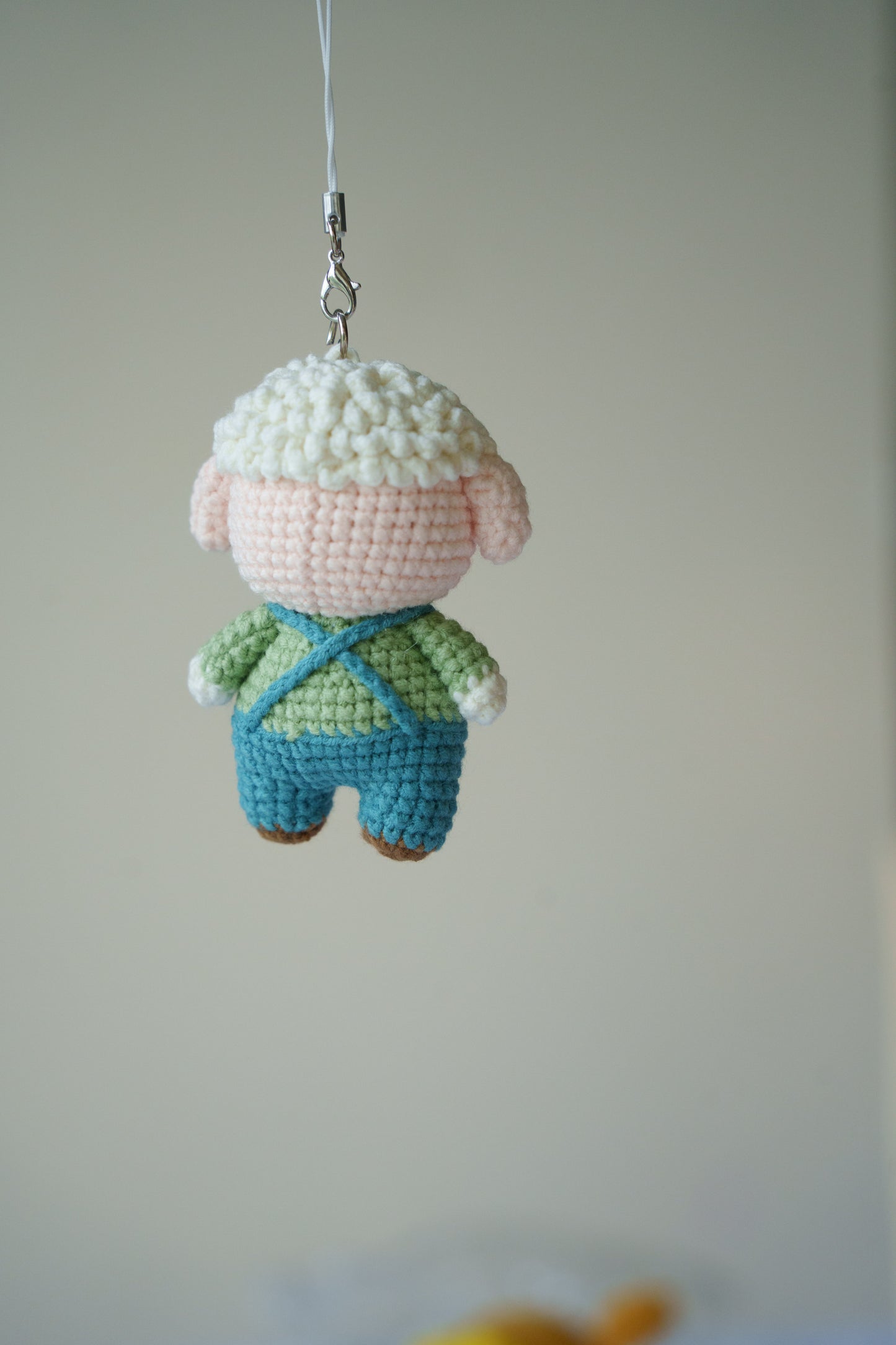 crochet sheep keychain