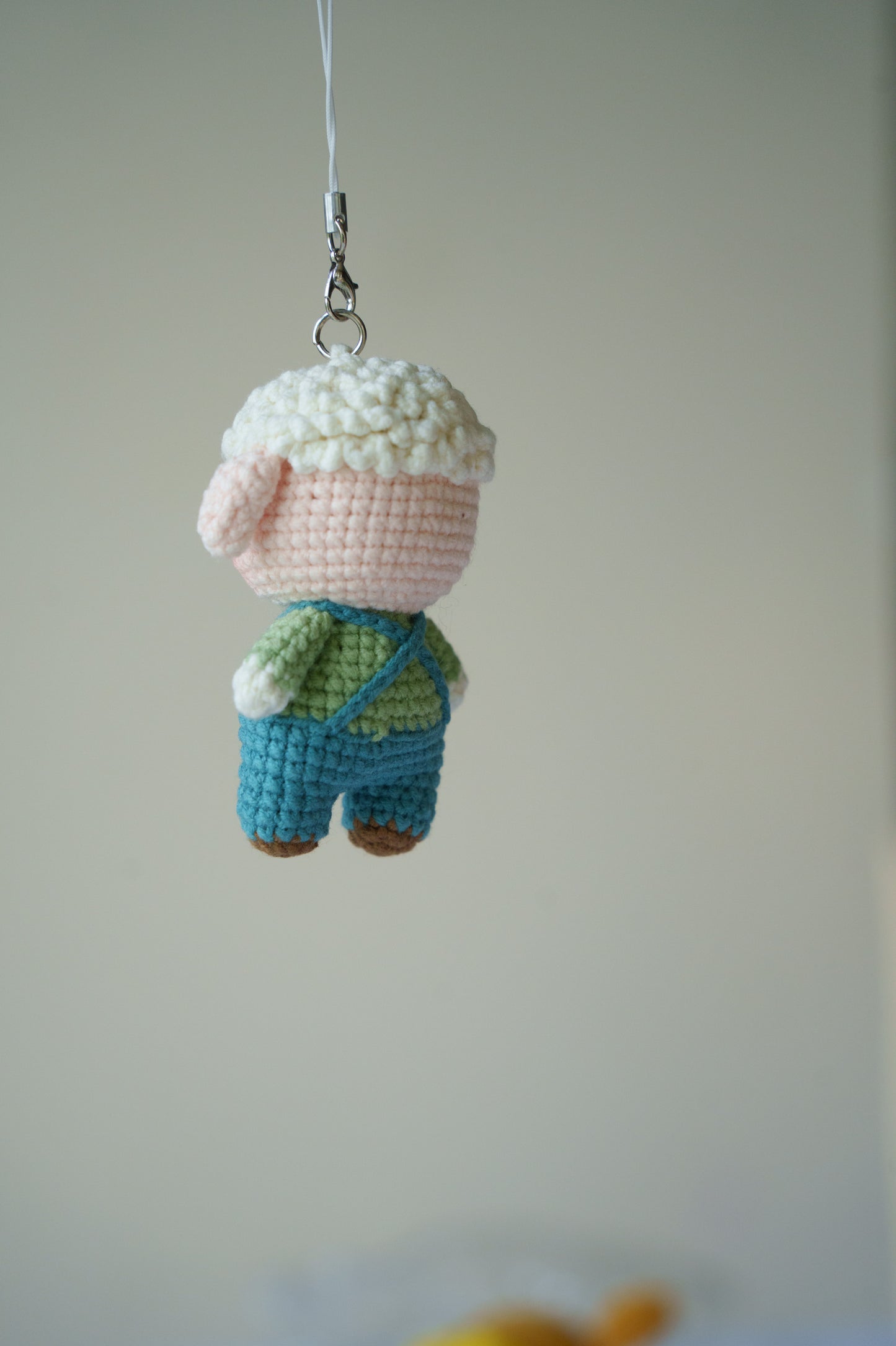 crochet sheep keychain
