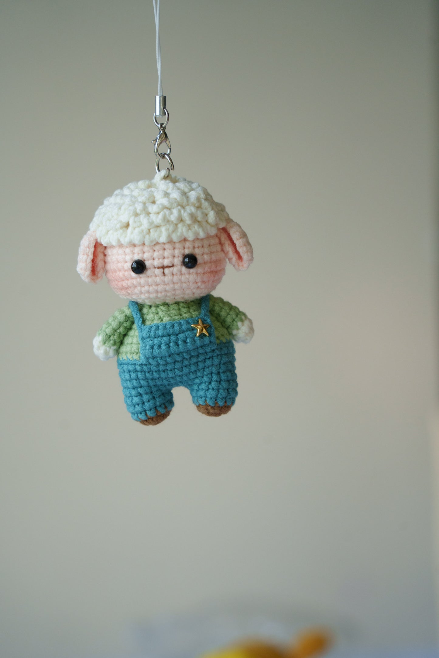crochet sheep keychain