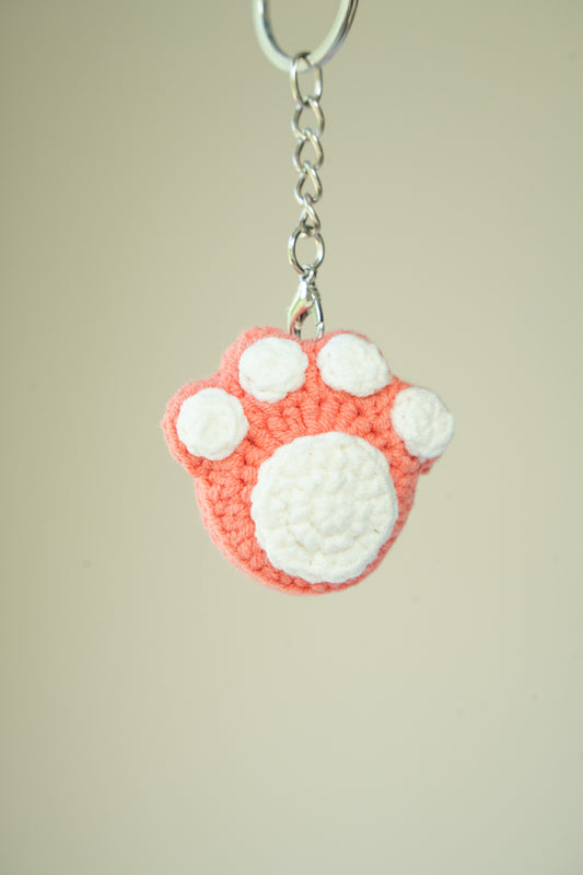 Pink paw keychain