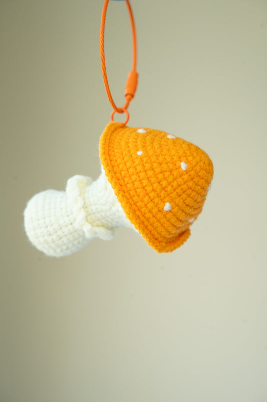 Orange Mushroom keychain