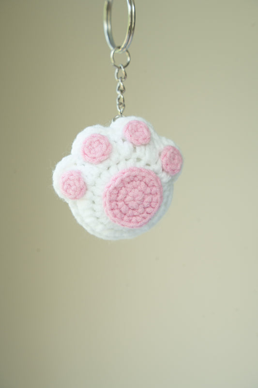 White paw keychain