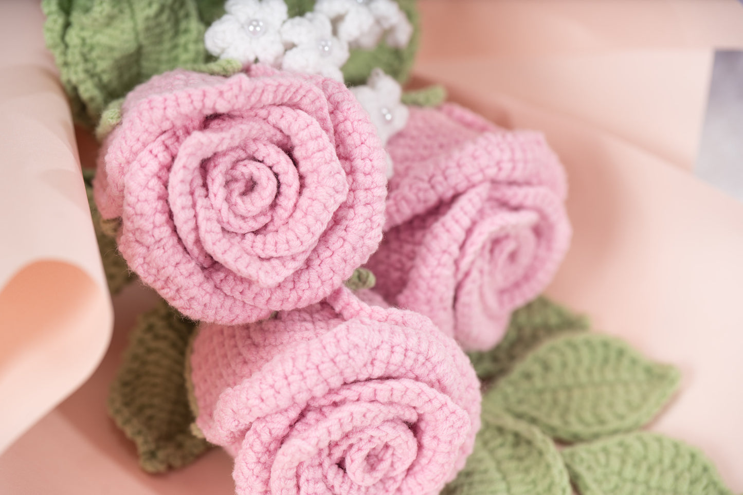 Small Dark Pink Rose Bouquet