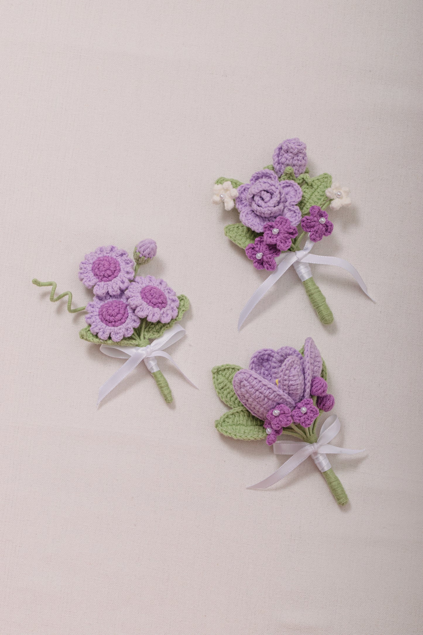 Purple Wedding Bouquet Set