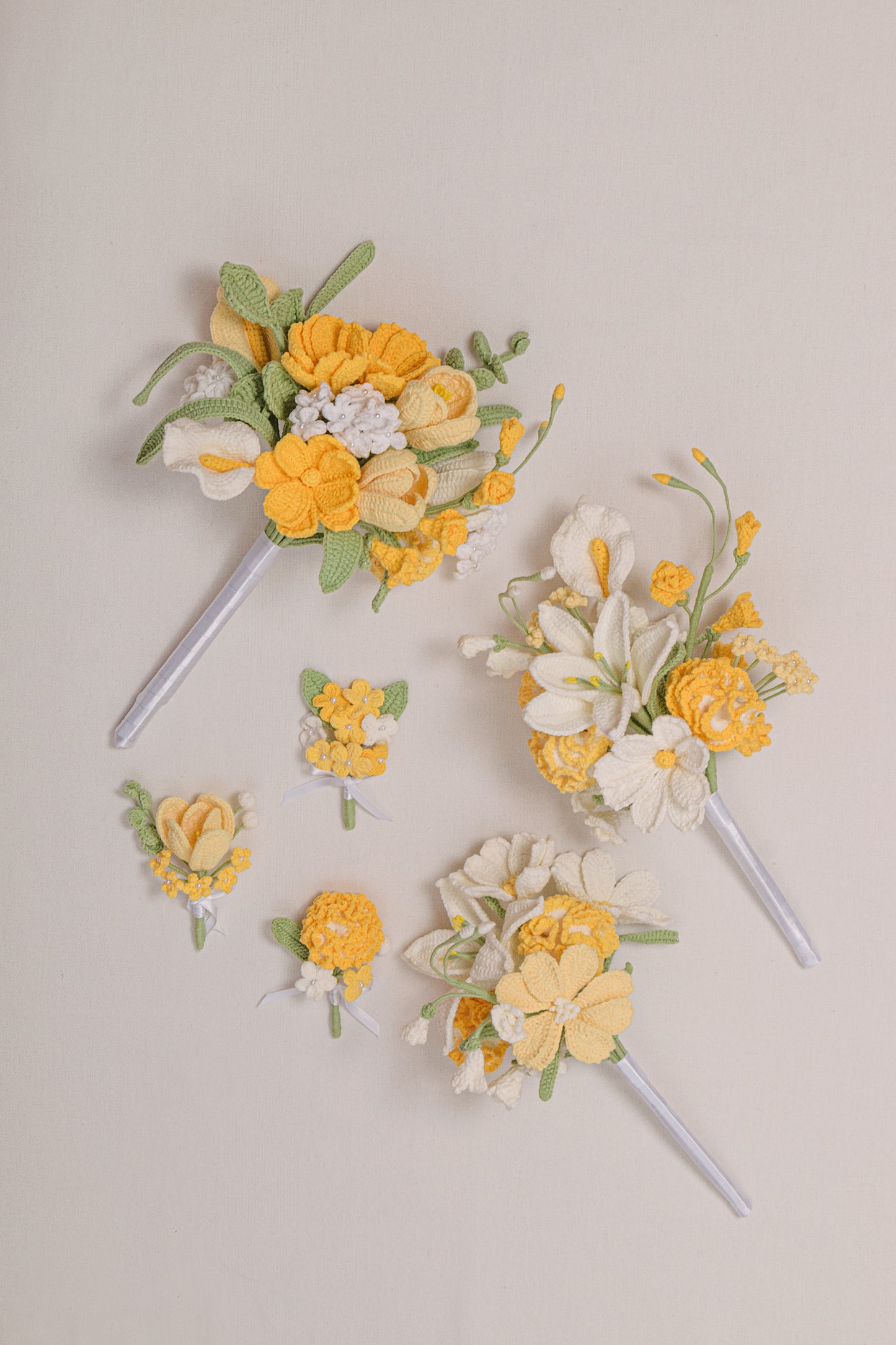 Yellow Wedding Bouquet Set