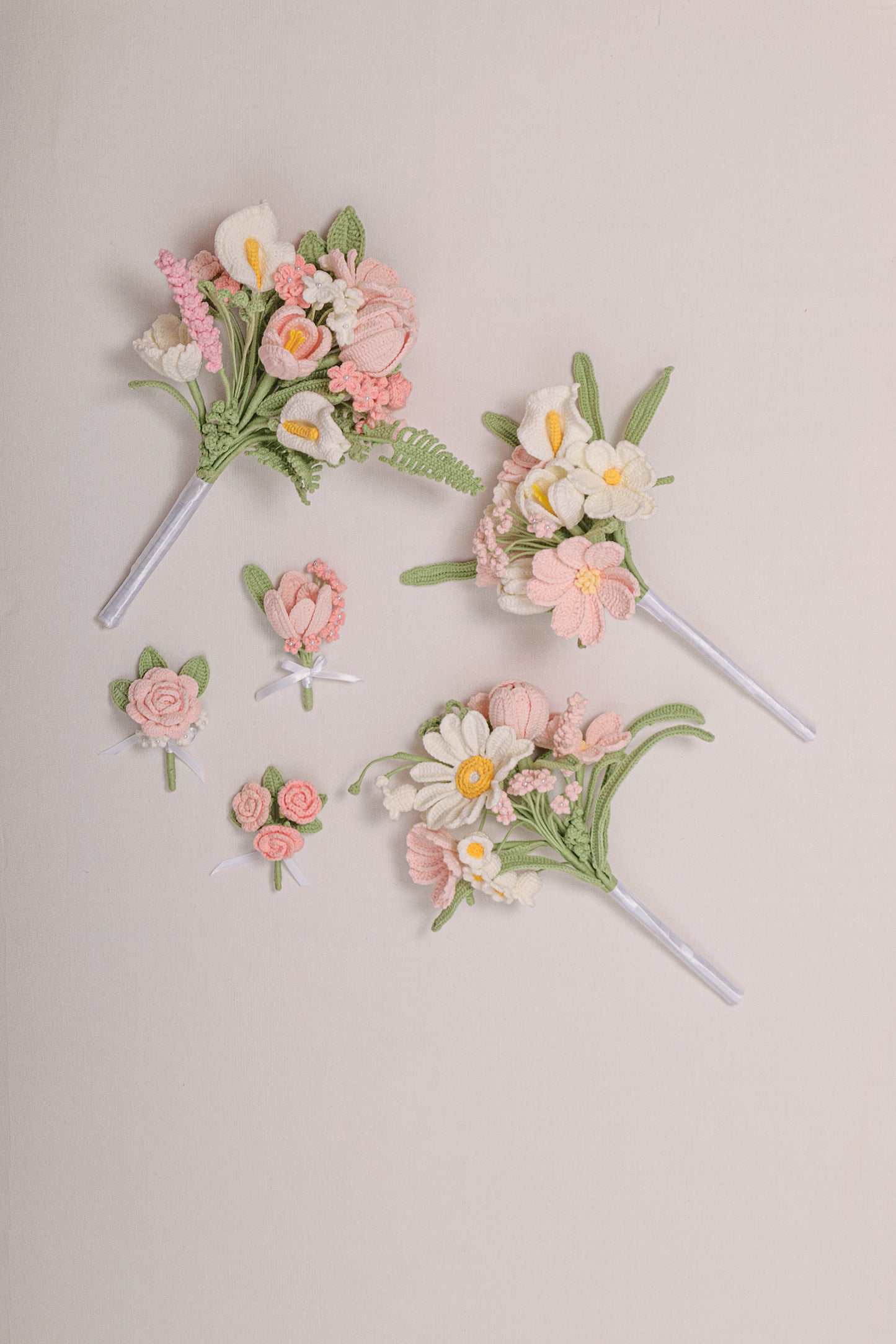 Pink Wedding Bouquet Set