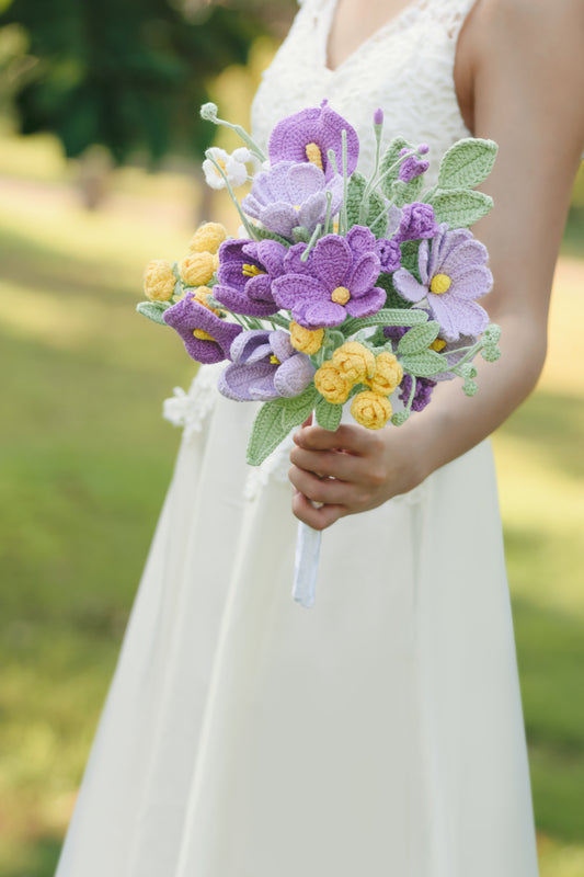 Purple Wedding Bouquet Set