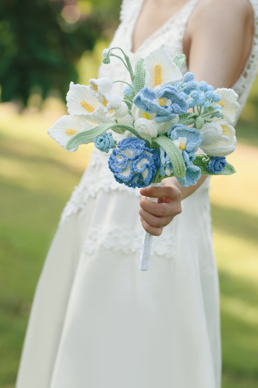 Blue Wedding Bouquet Set