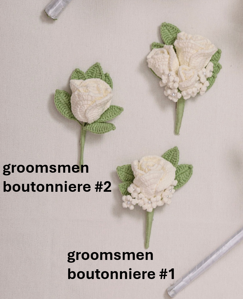 White Wedding Bouquet Set