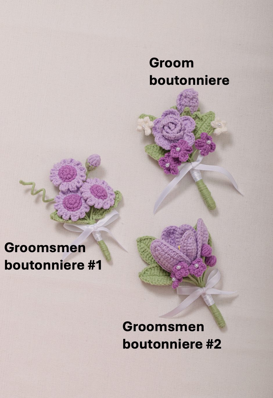 Purple Wedding Bouquet Set