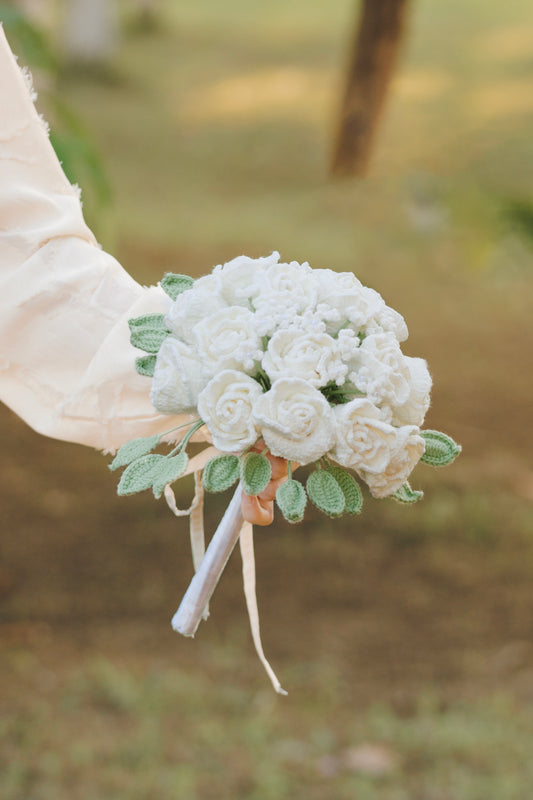 White Wedding Bouquet Set