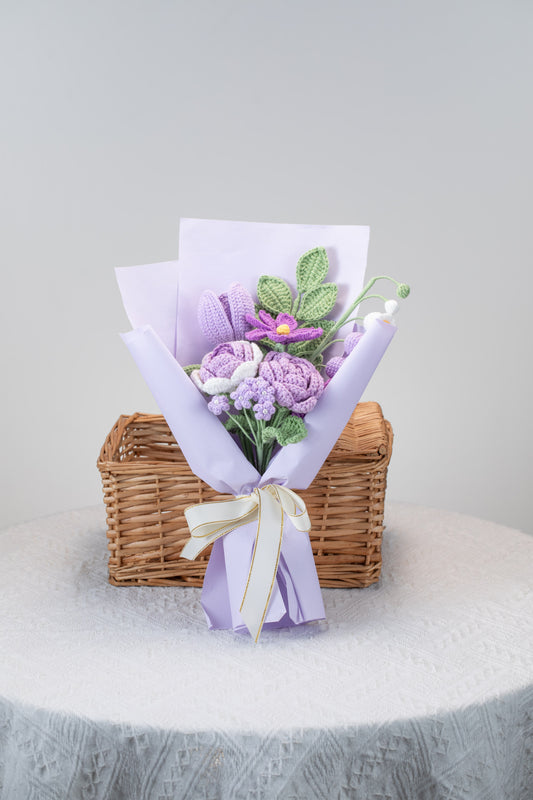 Purple Rose with Cosmos Bouquet