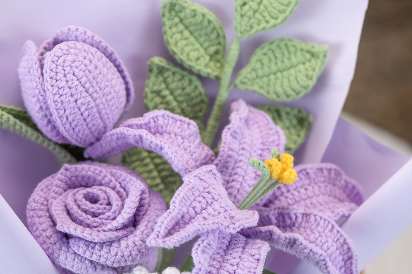 Small Purple Lily with Tulip Bouquet