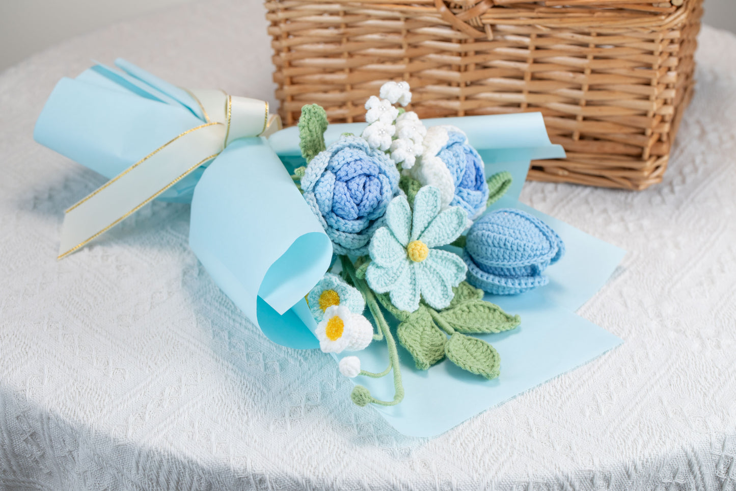 Blue Rose with Cosmos Bouquet