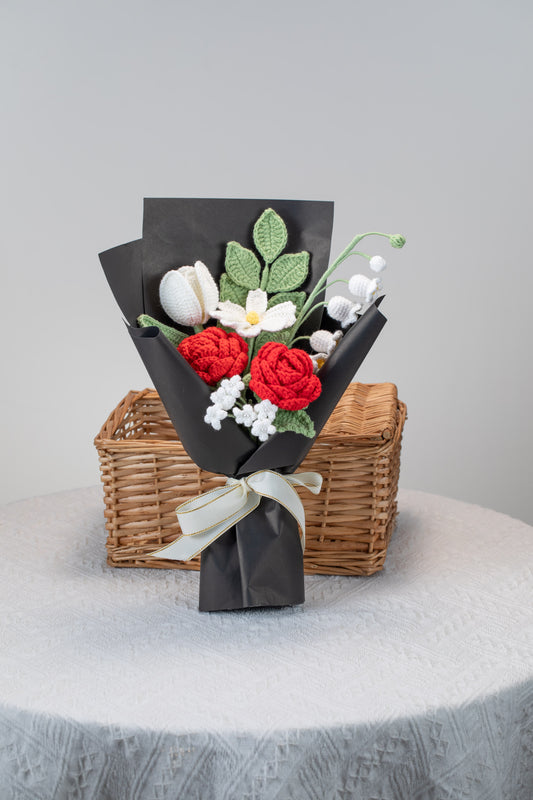 Red Rose with Cosmos Bouquet