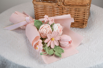Pink Rose with Cosmos Bouquet