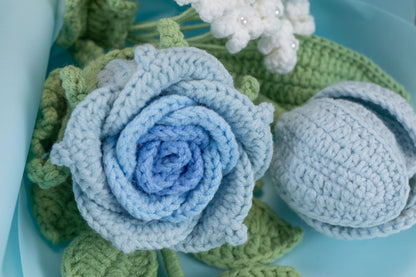 Small Blue Rose with Tulip Bouquet