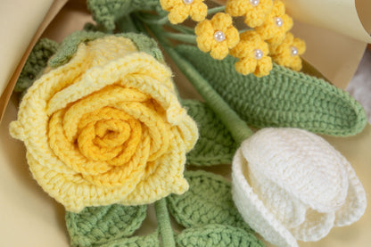 Small Yellow Rose with Tulip Bouquet