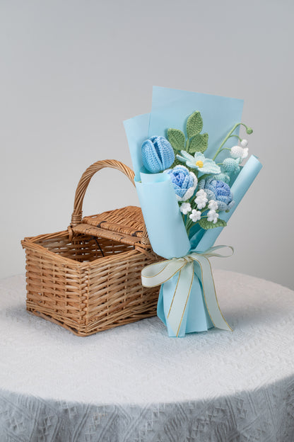 Blue Rose with Cosmos Bouquet