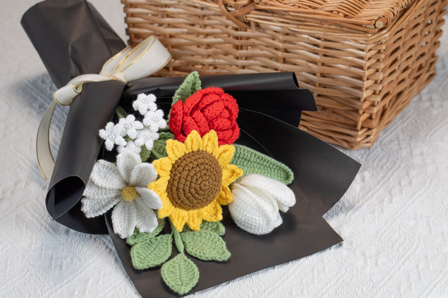 Red Sunflower with Cosmos Bouquet