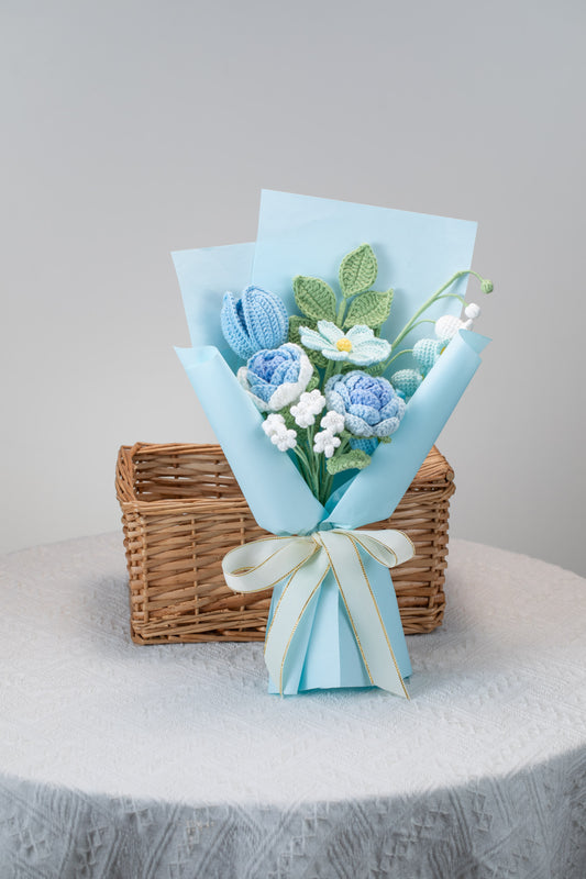 Blue Rose with Cosmos Bouquet