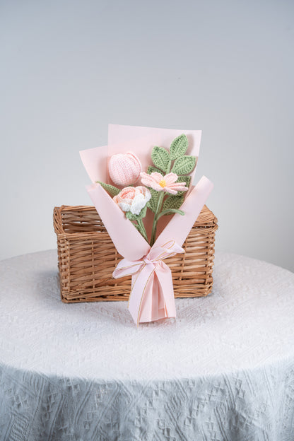 Small Pink Rose with Cosmos Bouquet