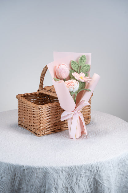Small Pink Rose with Cosmos Bouquet