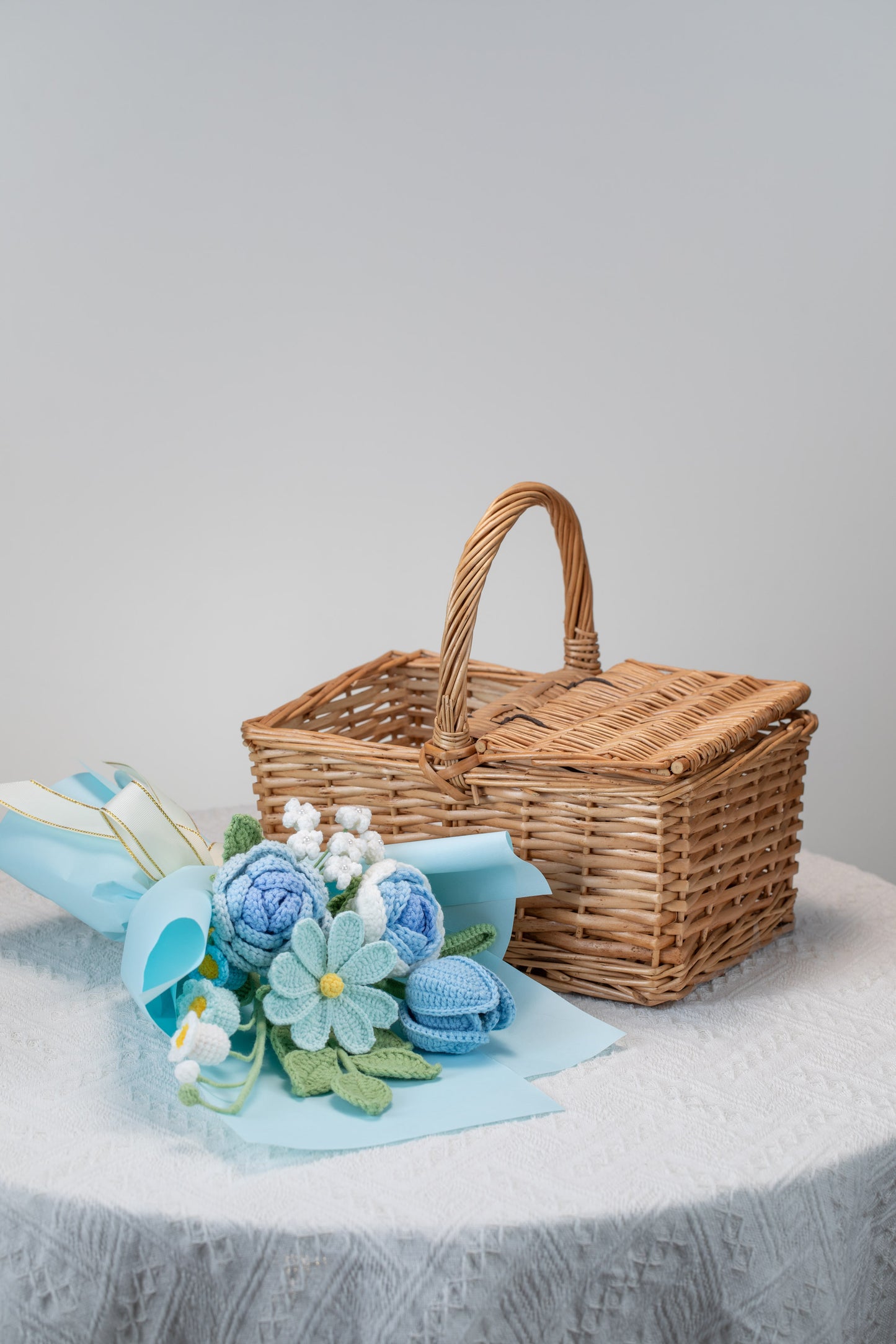 Blue Rose with Cosmos Bouquet