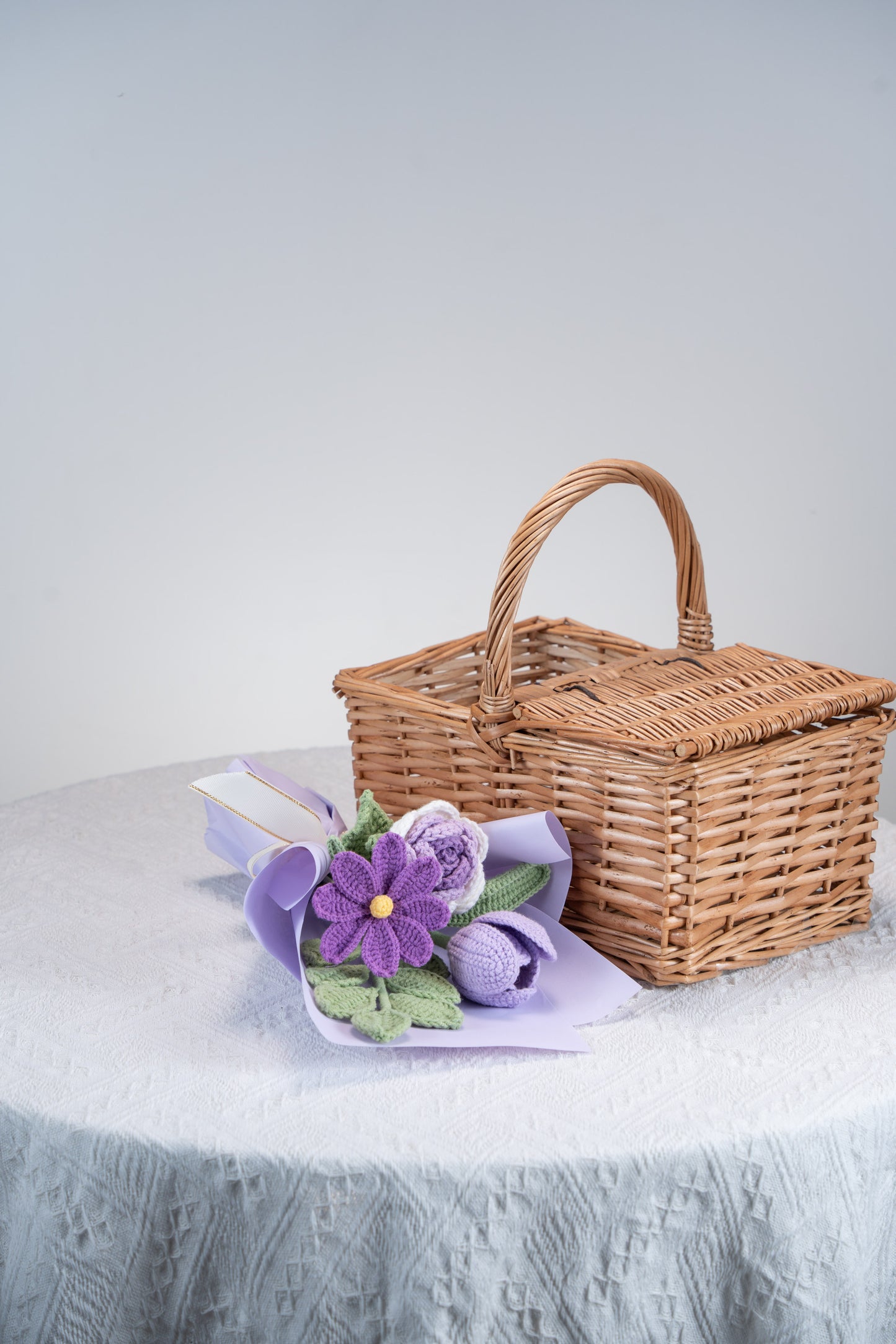 Small Purple Rose with Cosmos Bouquet