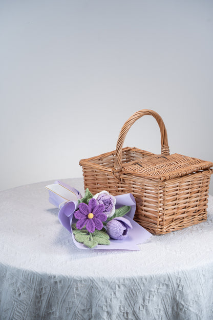 Small Purple Rose with Cosmos Bouquet
