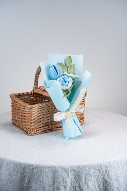 Small Blue Rose with Cosmos Bouquet