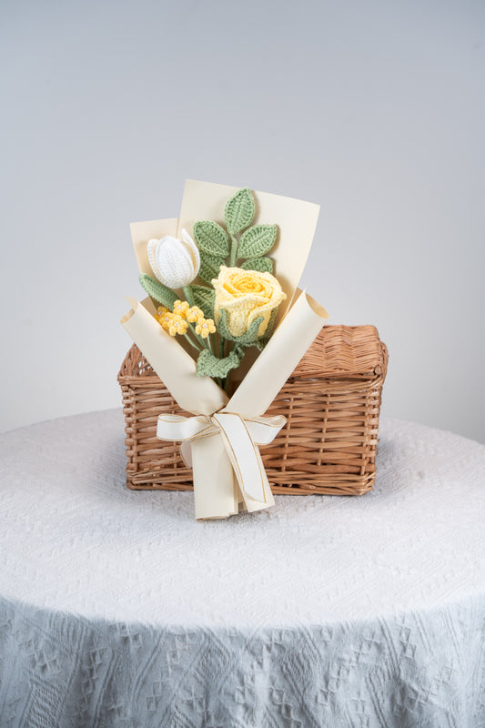 Small Yellow Rose with Tulip Bouquet