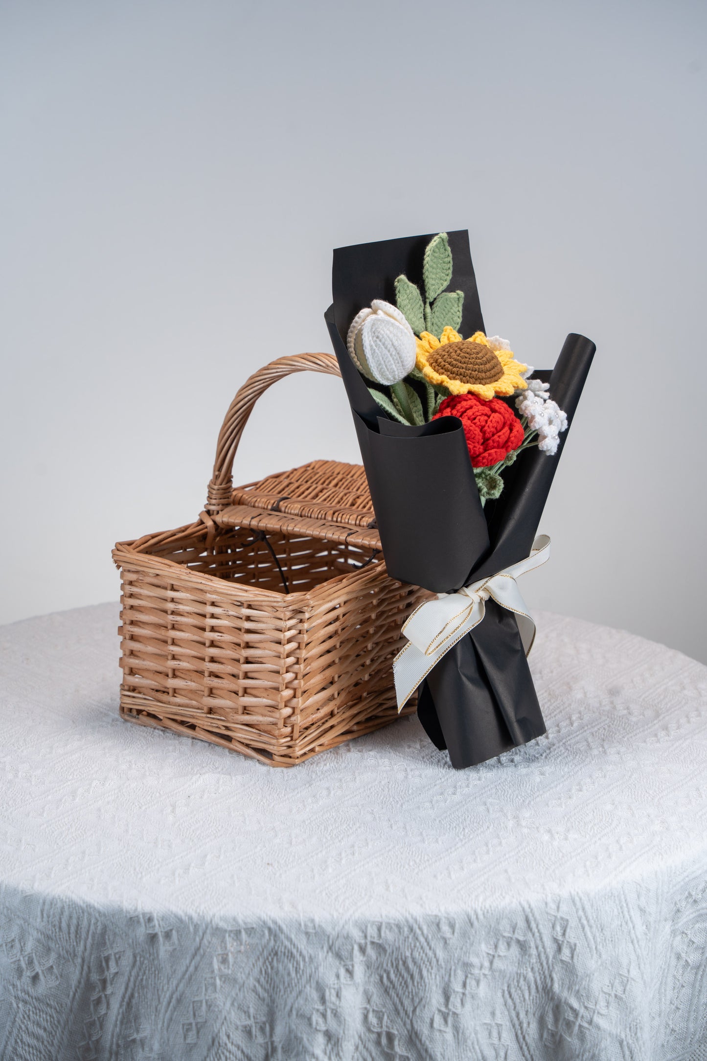 Red Sunflower with Cosmos Bouquet