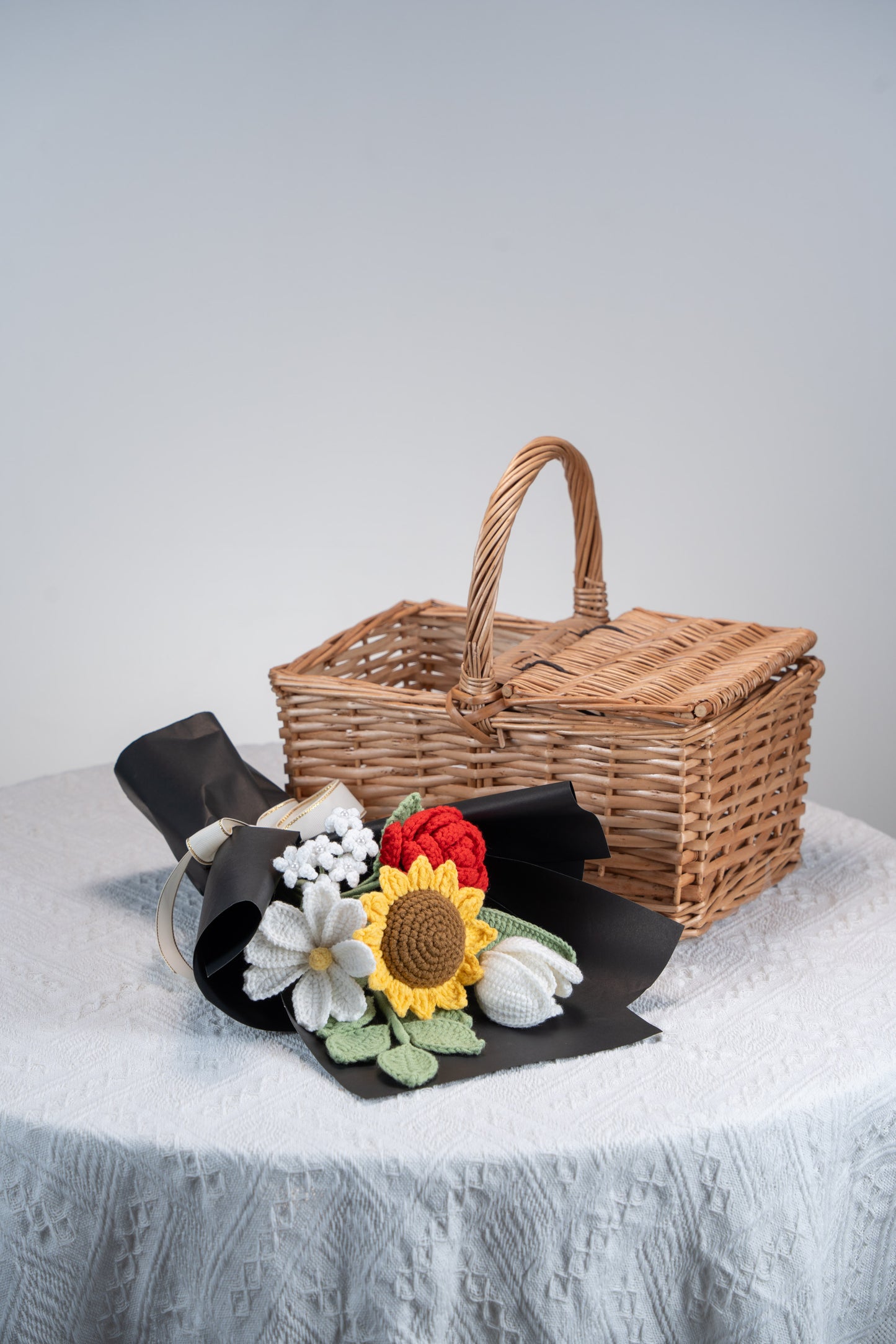 Red Sunflower with Cosmos Bouquet