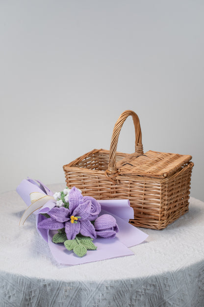 Small Purple Lily with Tulip Bouquet