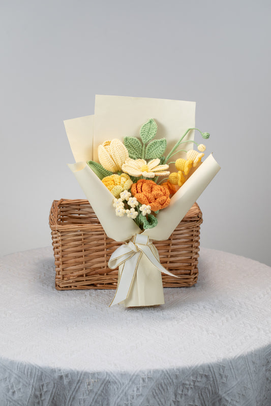 Yellow Rose with Cosmos Bouquet