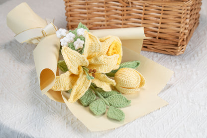 Small Yellow Lily with Tulip Bouquet