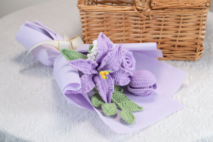 Small Purple Lily with Tulip Bouquet